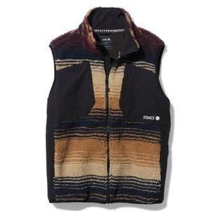 Stance Kiln Sherpa Fuzzy Striped Vest